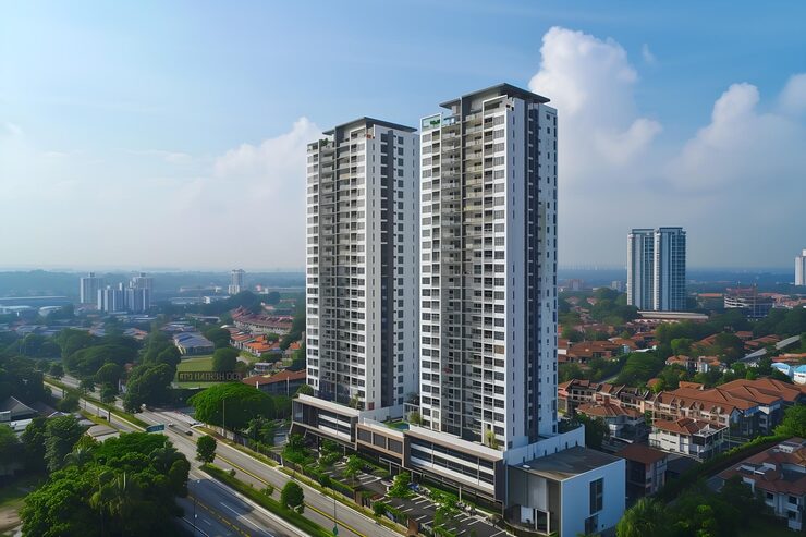 Ashwin Sheth Grandeur building in Goregaon East with premium entrance and landscaping
